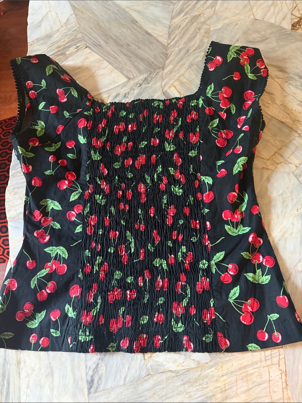 Hell Bunny XL Cherry Blouse - Picture 4 of 4